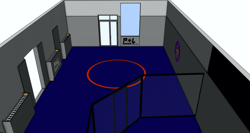 projekt i wizualizacja 3D sali MMA